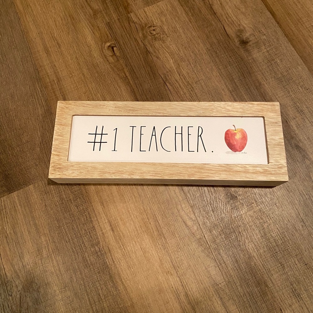 Number 1 Teacher Rae Dunn sign